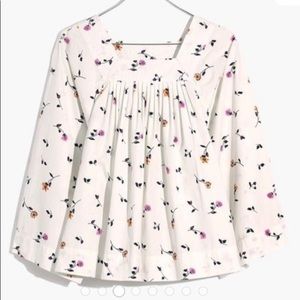 Madewell Square Neck Top in Blossoms Sz S NWOT